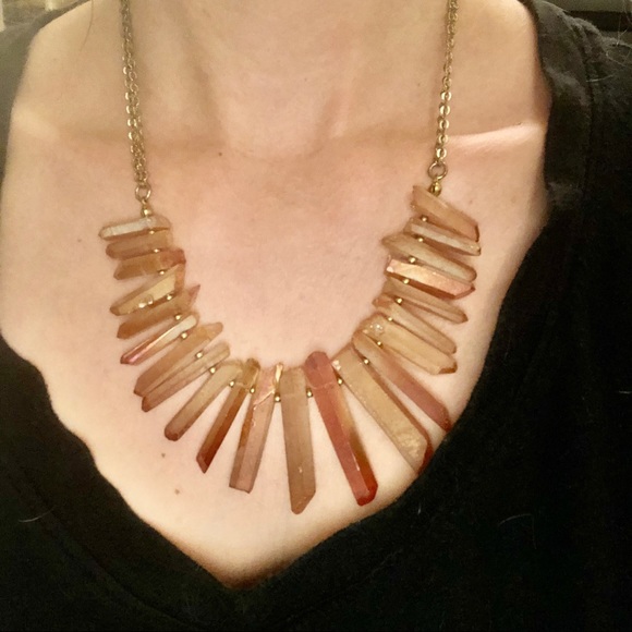 Hand made mauve/ pink quartz necklace - Picture 3 of 4